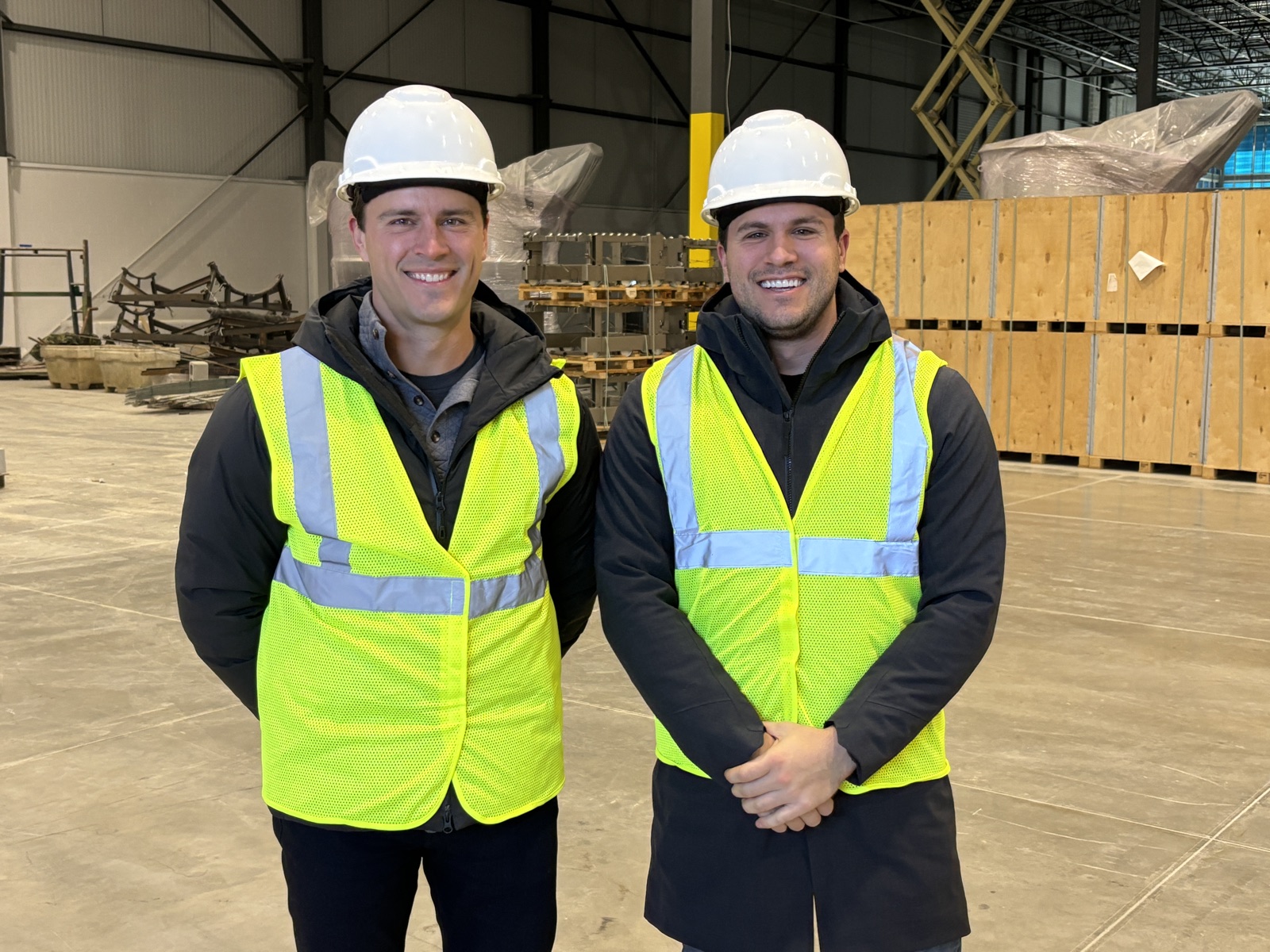 Justin and Nick Mares at the Kettle & Fire manufacturing plant